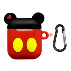 Чехол для Airpods Silicon case с карабином Mickey Mouse