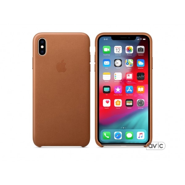 Чехол для Apple iPhone XS Max Leather Case Saddle Brown Copy