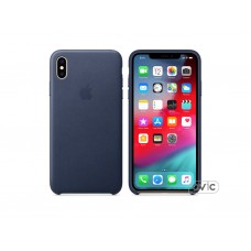 Чехол для Apple iPhone XS Max Leather Case Midnight Blue Copy