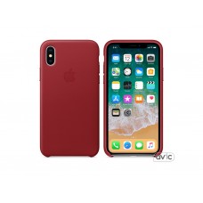 Чехол для Apple iPhone X Leather Case PRODUCT RED (MQTE2)
