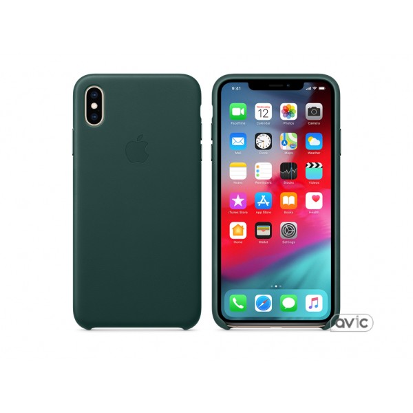 Чехол для Apple iPhone XS Max Leather Case Forest Green Copy
