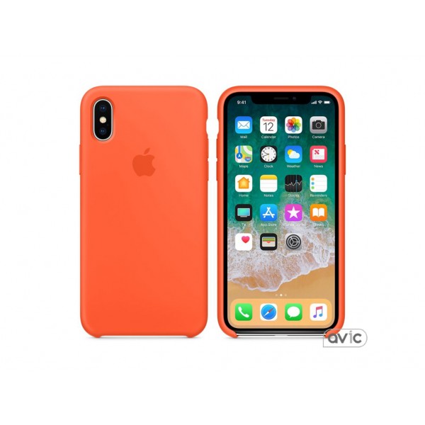 Чехол для Apple iPhone X Silicone Case Orange Copy