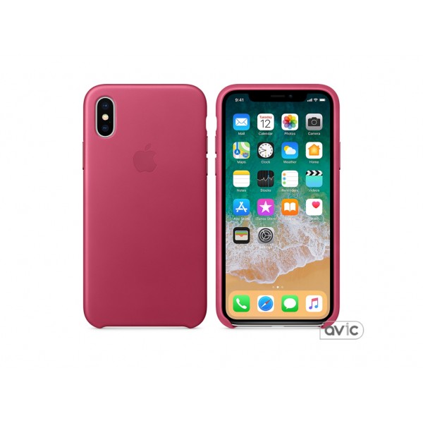 Чехол для Apple iPhone X Leather Case Pink Fuchsia (MQTJ2)