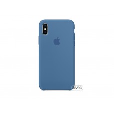Чехол для Apple iPhone X Silicone Case Denim Blue (MRG22)