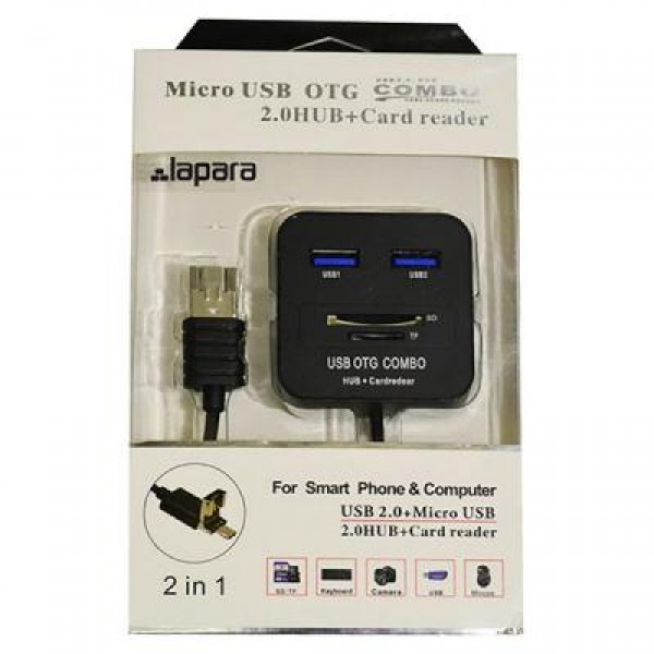 Концентратор Lapara LA-MicroUSB-OTG-HUB-CR black