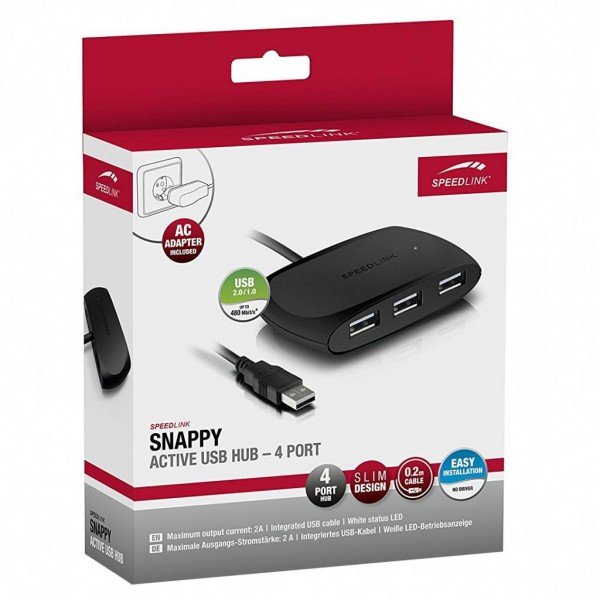 Концентратор Speedlink SNAPPY USB Hub (SL-140010-BK)