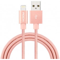 Кабель Rock Charge & Sync round Lightning Cable II 0,3 m Rose Gold