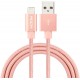 Кабель Rock Charge & Sync round Lightning Cable II 0,3 m Rose Gold