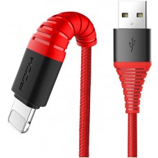 Кабель Rock Hi-Tensile lightning Charge & Sync round Cable 1,2M Red
