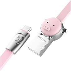 Кабель Rock Chinese Zodiac Micro cable 1M Pig-Pink