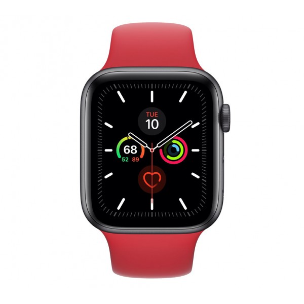 Apple Watch Series 5 (GPS) 40mm Space Gray Aluminum Case with Sport Band Red