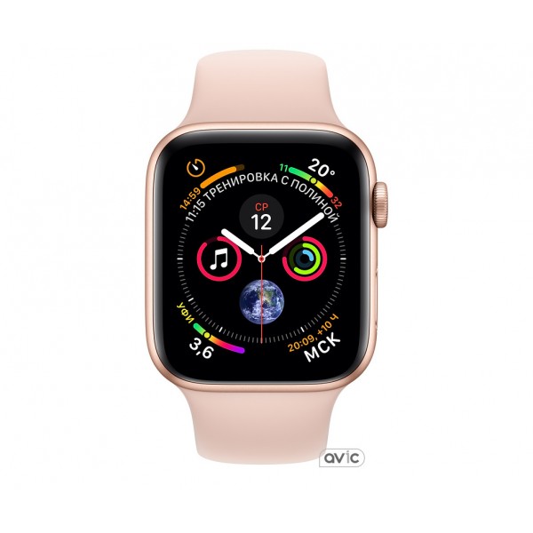 Apple Watch Series 4 (GPS) 44mm Gold Aluminum Case with Pink Sand Sport Band (MU6F2)