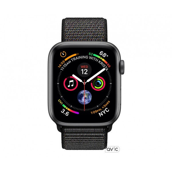 Apple Watch Series 4 (GPS) 44mm Space Gray Aluminum Case with Black Sport Loop (MU6E2)