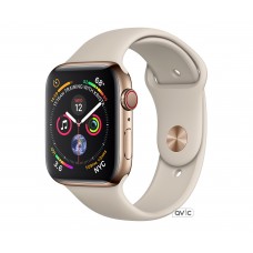 Apple Watch Series 4 (GPS + Cellular) 44mm Gold Stainless Steel Case with Stone Sport Band (MTV72)