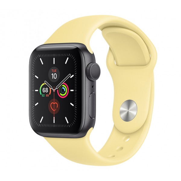 Apple Watch Series 5 (GPS) 40mm Space Gray Aluminum Case with Sport Band Lemon Cream