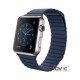Apple Watch 42mm Stainless Steel Case with Midnight Blue Leather Loop (MLFD2) Large
