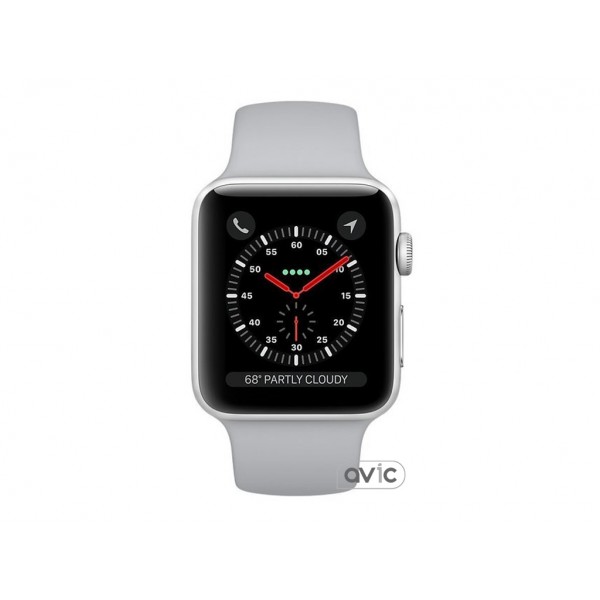 Apple Watch Series 3 GPS + Cellular 42mm Silver Aluminum Case w. Fog Sport B. (MQKM2)