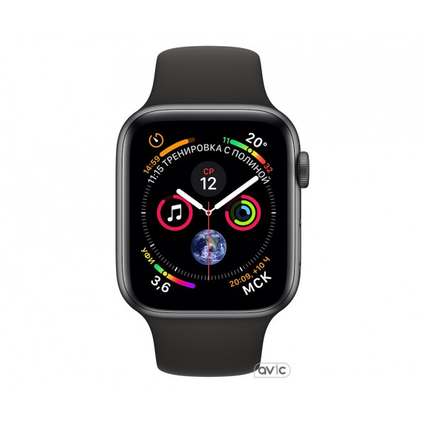 Apple Watch Series 4 GPS + LTE 44mm Gray Alum. w. Black Sport b. Gray Alum. (MTUW2, MTVU2)