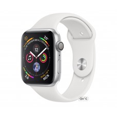 Apple Watch Series 4 (GPS) 44mm Silver Aluminum Case with White Sport Band (MU6A2)