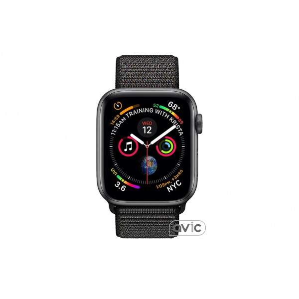 Apple Watch GPS + Cellular 40mm Space Gray Aluminum Case with Black Sport Band Loop (MTVF2)
