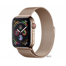 Apple Watch Series 4 (GPS + Cellular) 44mm Gold Stainless Steel Case with Gold Milanese Loop (MTV82, MTX52)
