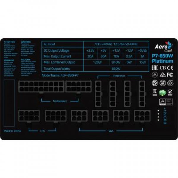 Блок питания AeroCool 850W P7-850 (4713105957549)