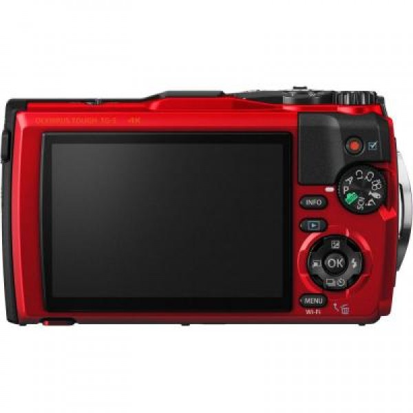 Фотоаппарат OLYMPUS TG-5 Red (Waterproof - 15m; GPS; 4K; Wi-Fi) + case (V104190RE010)