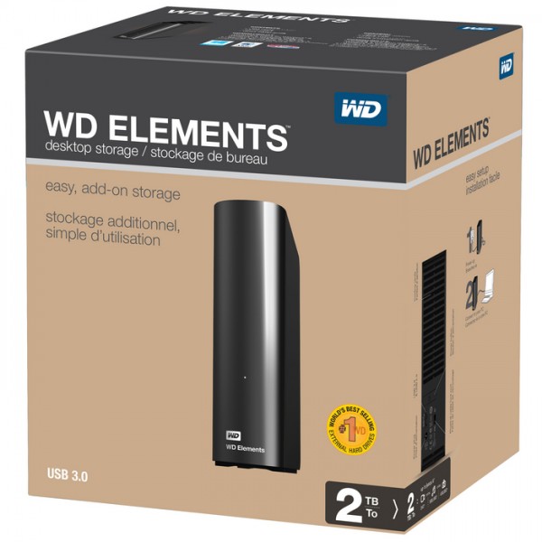 Внешний накопитель 3.5 USB 2.0Tb WD Elements Desktop (WDBWLG0020HBK-EESN)