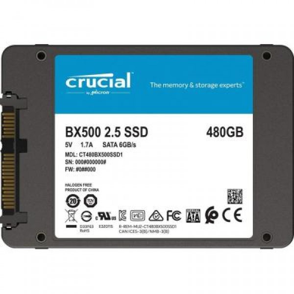 SSD накопитель 2.5 480GB MICRON (CT480BX500SSD1)