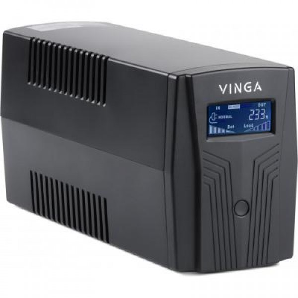 ИБП Vinga LCD 600VA plastic case with USB+RJ45 (VPC-600PU)