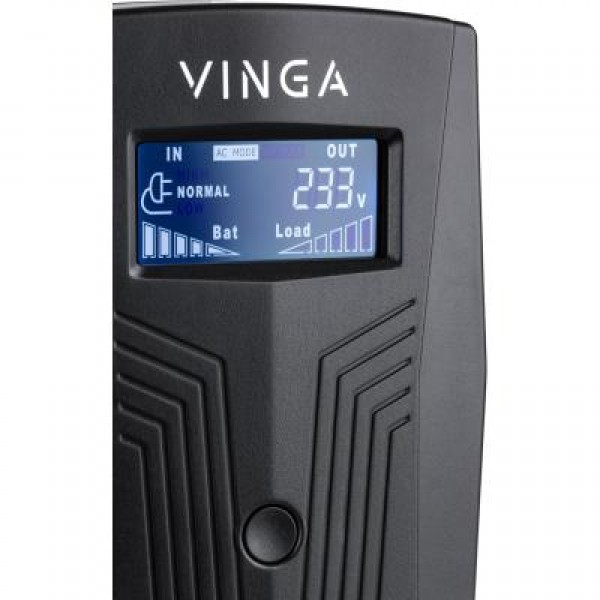 ИБП Vinga LCD 800VA plastic case with USB+RJ45 (VPC-800PU)