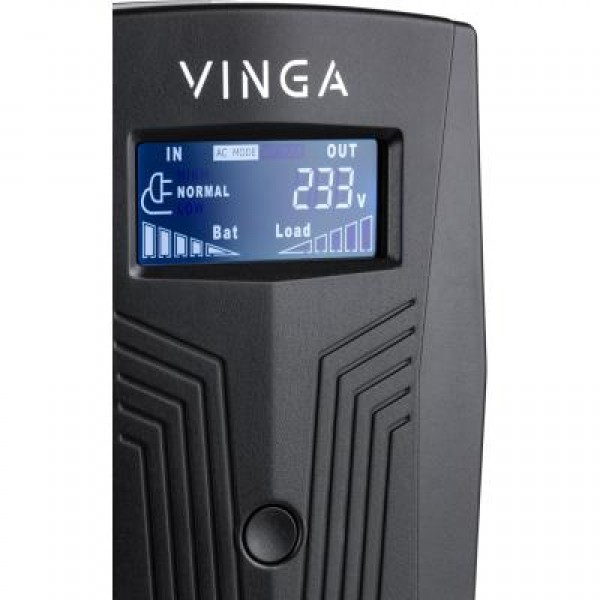 ИБП Vinga LCD 600VA plastic case with USB+RJ45 (VPC-600PU)
