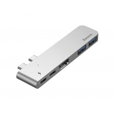 Адаптер Baseus Thunderbolt C-Dual Type-C to USB3.0/HDMI/Type-C Gray