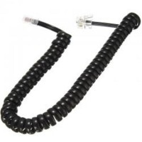 Кабель телефонный Atcom (17373) спиральный, 4P4C, 2м, черный