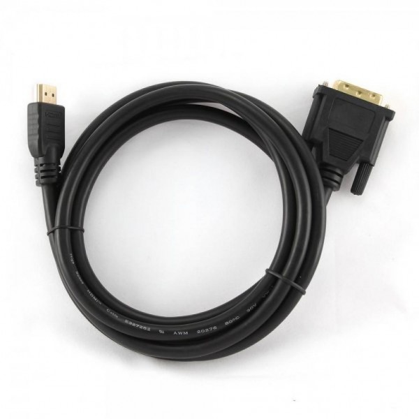 Кабель мультимедийный HDMI to DVI 24+1pin M, 0.5m Cablexpert (CC-HDMI-DVI-0.5M)