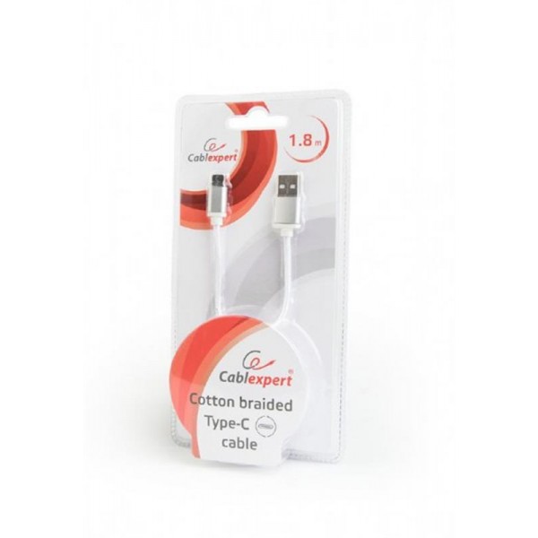 Кабель Cablexpert (CCB-mUSB2B-AMCM-6-S) USB 2.0 - USB Type-C, 1.8м, серебристый