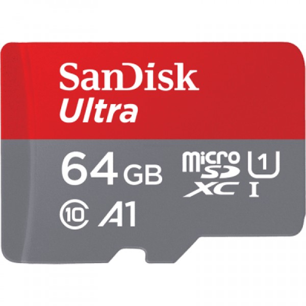 Карта памяти SanDisk 64GB micro-SD class 10 UHS-I Ultra (SDSQUAR-064G-GN6MA)