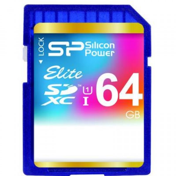 Карта памяти Silicon Power 64Gb SDXC class 10 UHS-I Elite (SP064GBSDXAU1V10)