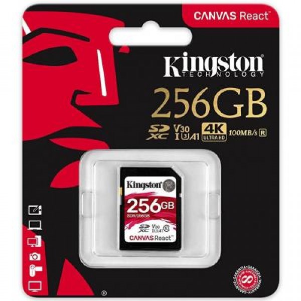 Карта памяти Kingston 256GB SDXC class 10 UHS-1 U3 (SDR/256GB)