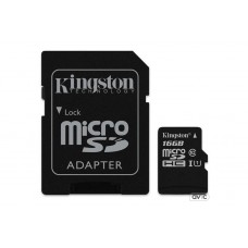 Карта памяти Kingston 16 GB microSDHC Class 10 UHS-I + SD Adapter (SDC10G2/16GB)