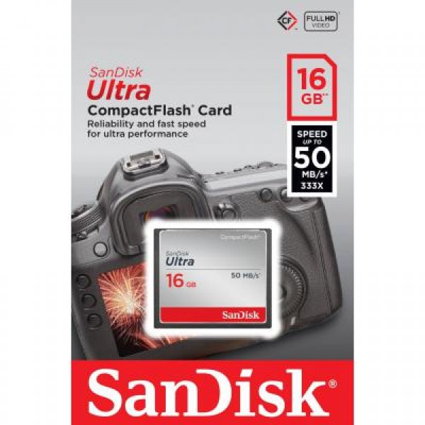 Карта памяти SanDisk 16Gb Compact Flash Ultra (SDCFHS-016G-G46)