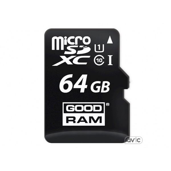 Карта памяти GOODRAM 64 GB microSDXC class 10 UHS-I+SD Adapter M1AA-0640R12