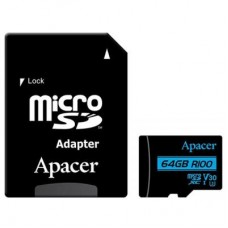 Карта памяти Apacer 64GB microSDHC class 10 UHS-I U1 V10 (AP64GMCSX10U7-R)