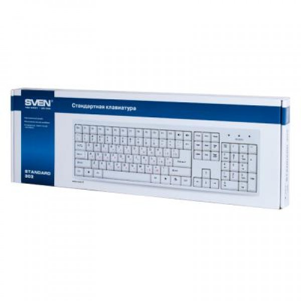 Клавиатура SVEN 303 Standard USB, white