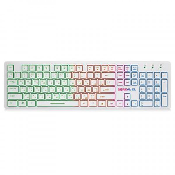 Клавиатура REAL-EL 7070 Comfort Backlit, white