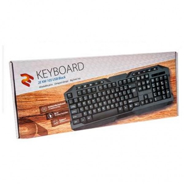 Клавиатура 2E KM 105 USB Black (2E-KM105UB)