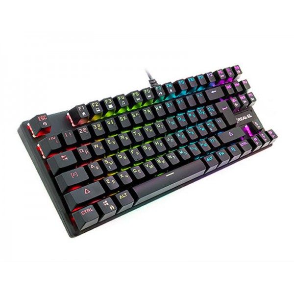 Клавиатура REAL-EL M28 RGB TKL USB черный UAH