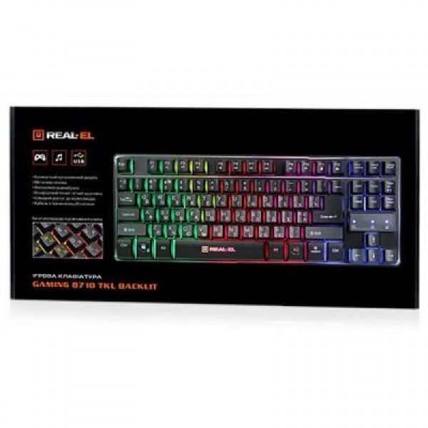 Клавиатура REAL-EL 8710 Gaming TKL Backlit, black