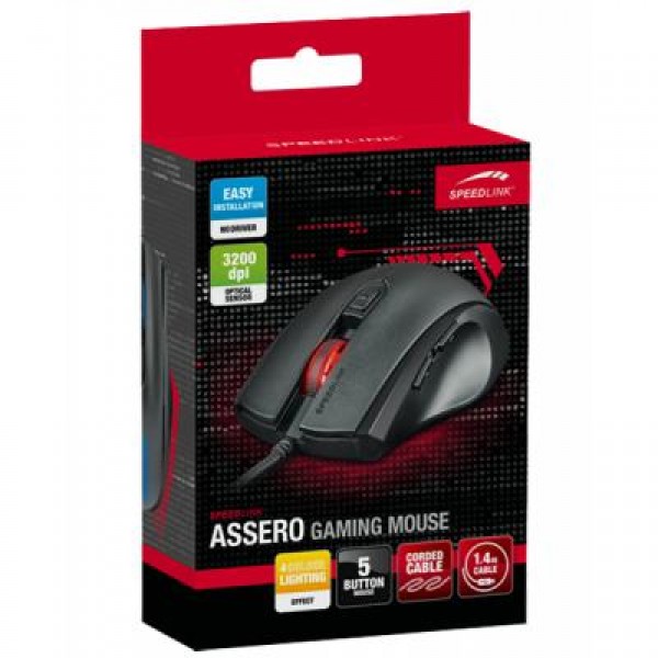 Мышь Speedlink ASSERO Gaming Mouse, black (SL-680007-BK)