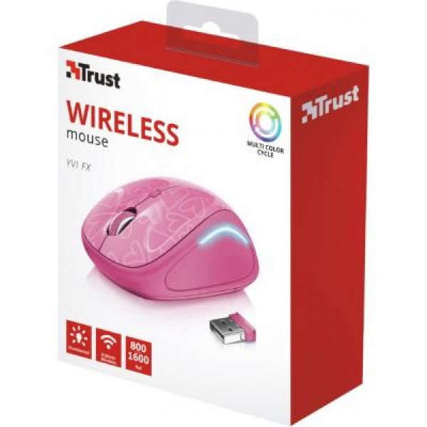 Мышь Trust Yvi FX wireless mouse pink (22336)